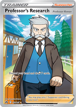 Full Art Trainer Pokémon card Professor's Research [Professor Rowan] 150/159 from Crown Zenith expansion